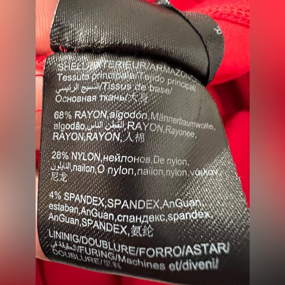 Bebe Red Long Sleeve Striped Mesh Panel Mini Dress women’s zip up red small - Picture 8 of 11